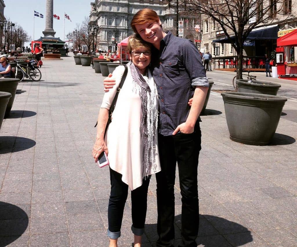 Callum Worthy with his mother. 