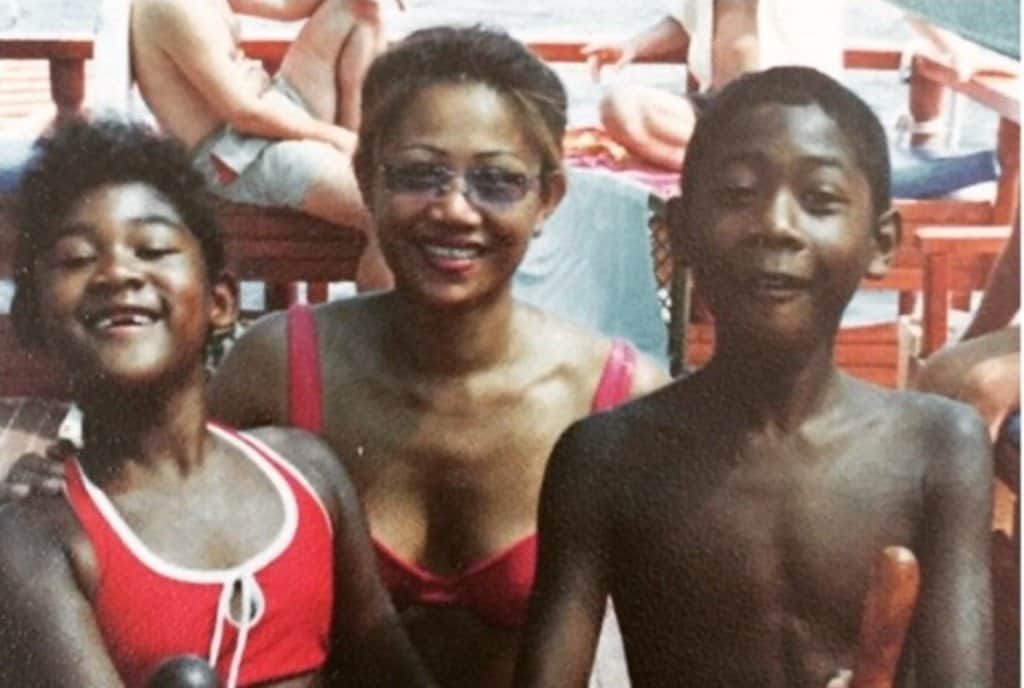 David Alaba with his Mother and Sister