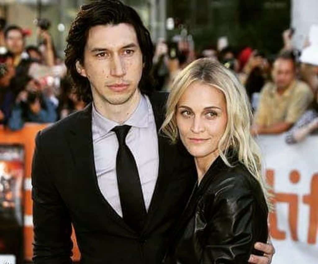 Adam Driver with his wife.