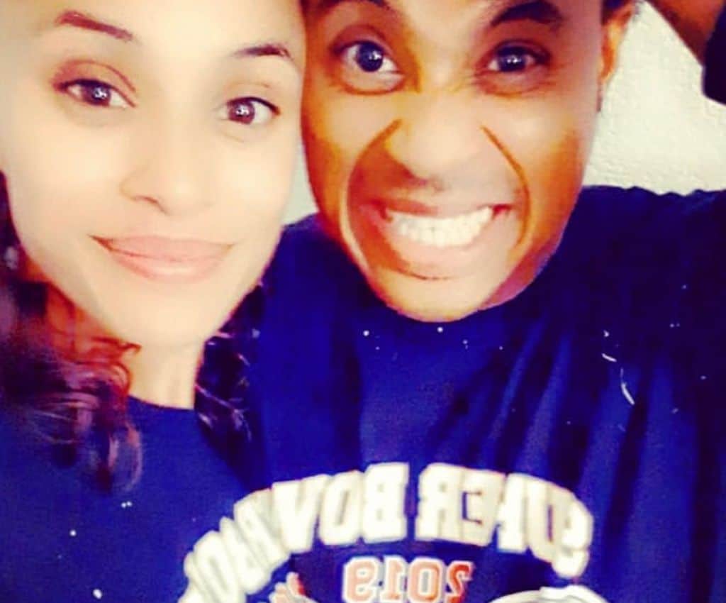 Orlando Brown with his wife, Danielle Brown.