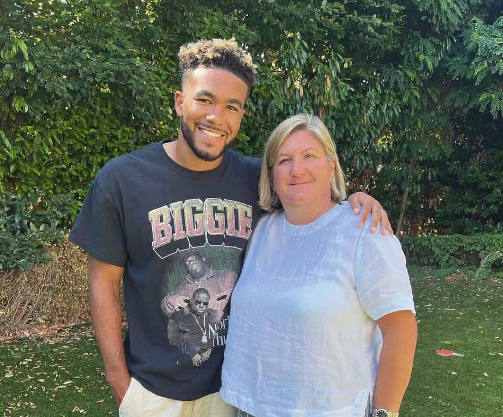 Reece James with his mother. 