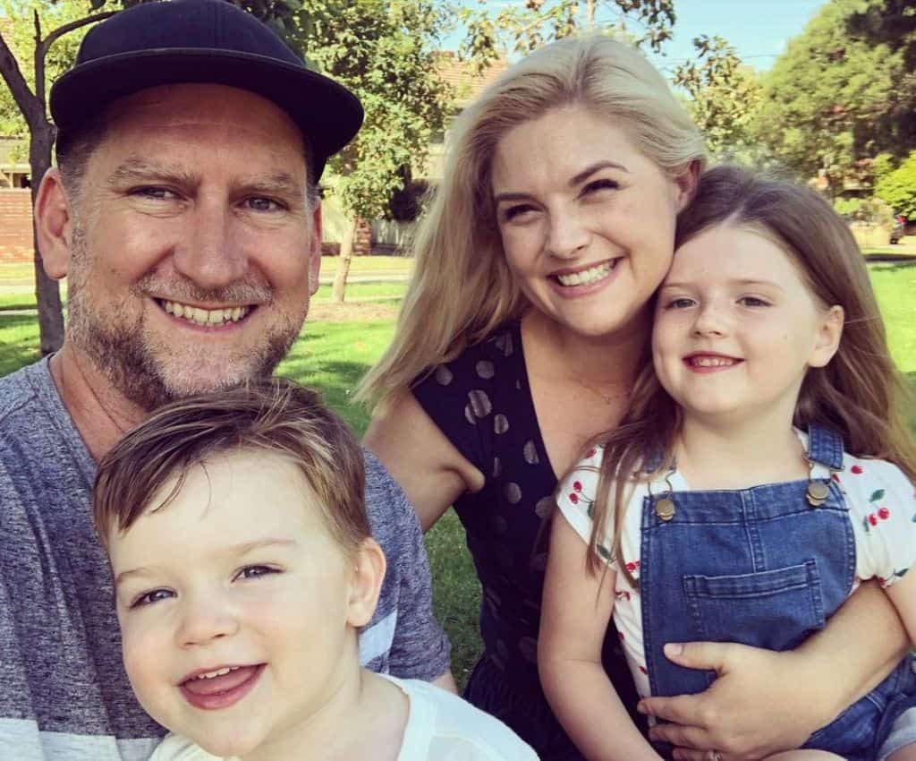 Lucy Durack with her husband, son and daughter.