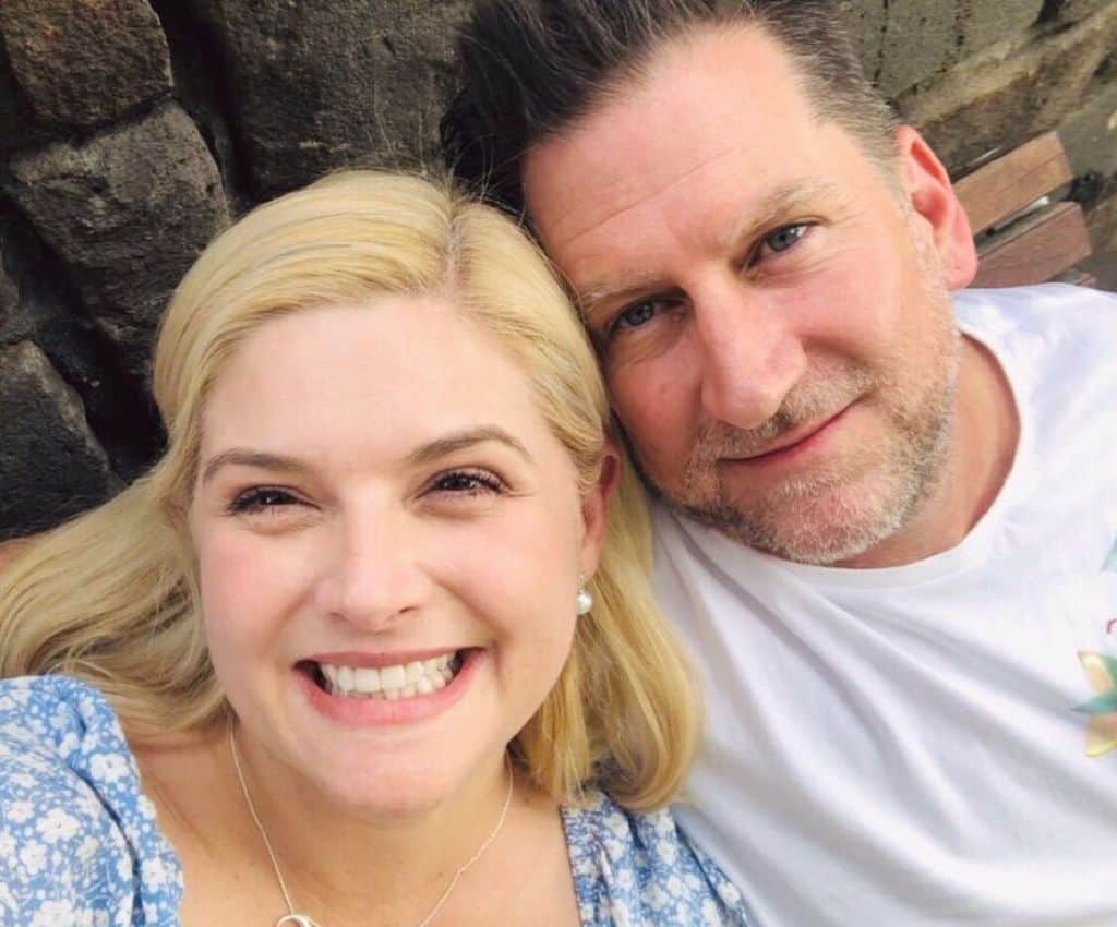 Lucy Durack with her husband Christopher Horsey.