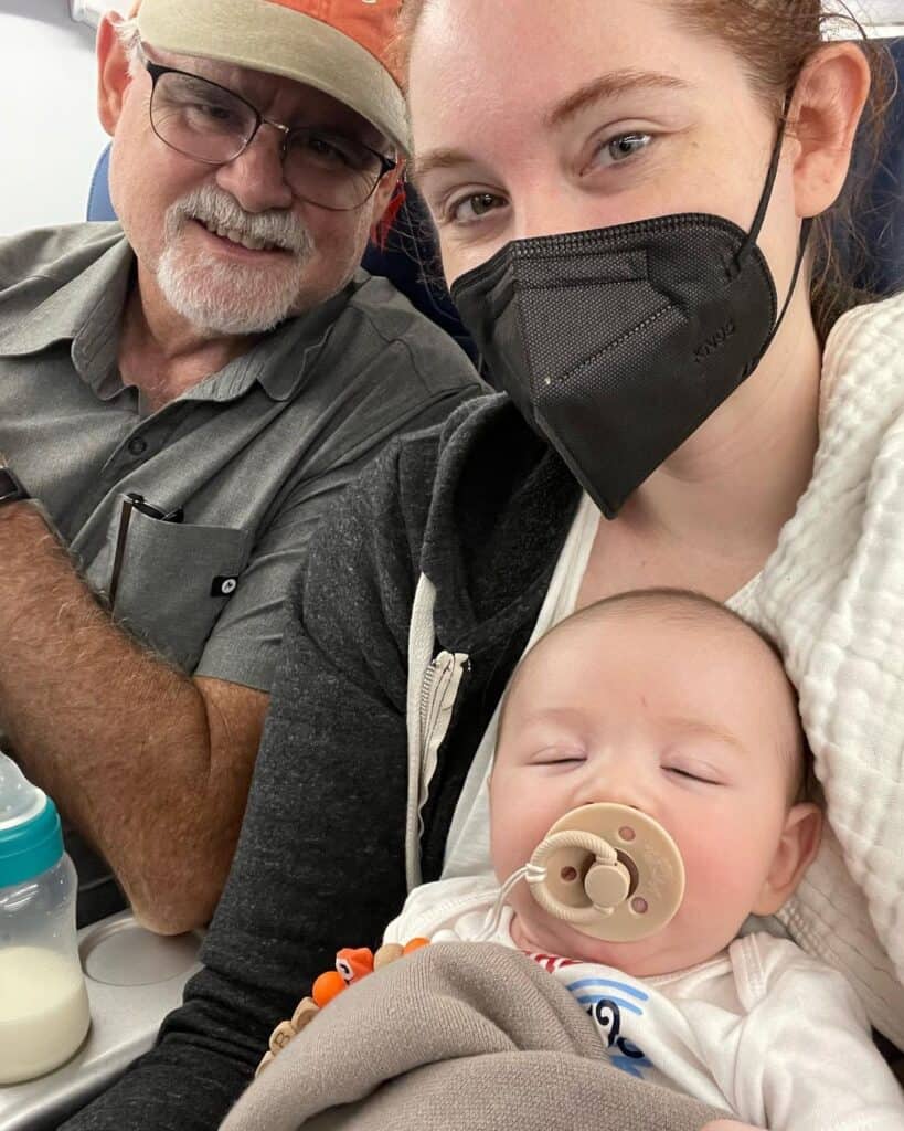 Mandy Harvey, her dad and her just born child, Louis (Source: Instagram)Mandy Harvey Weight Loss