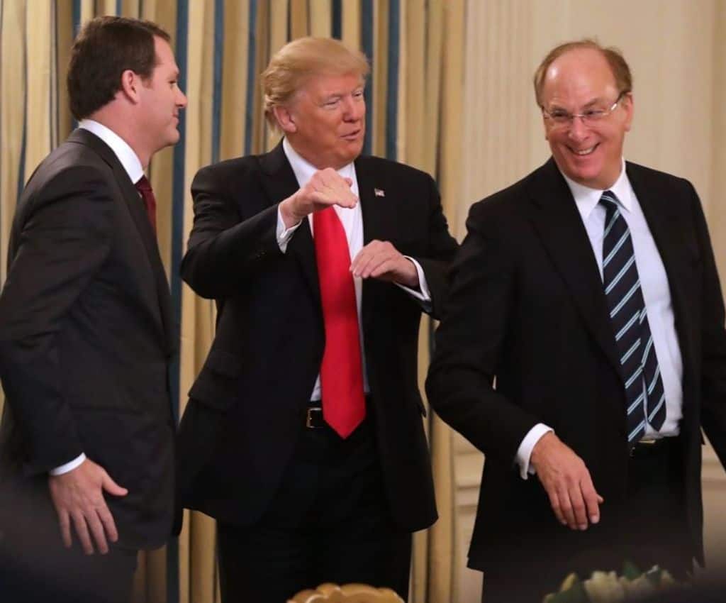 Larry fink with Donald trump.