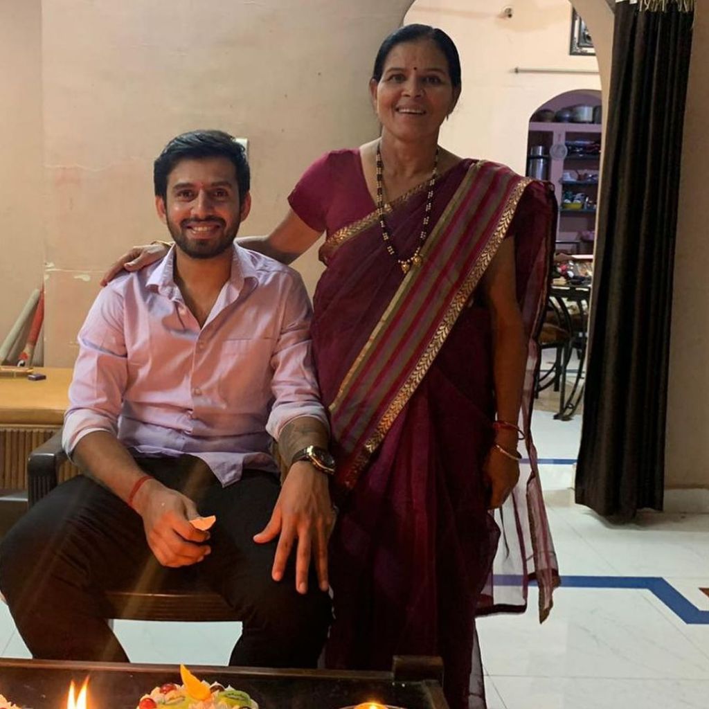 Jitesh Sharma with his mother