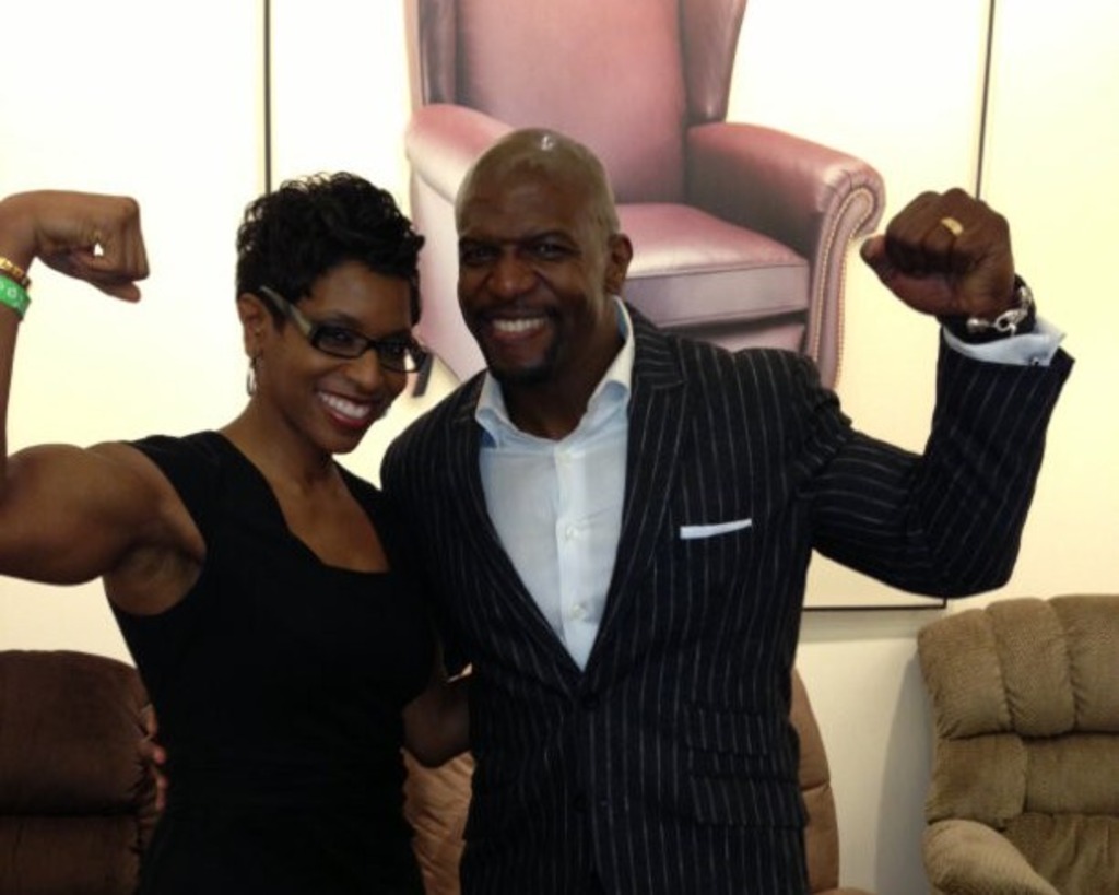 Terry Crews with his sister